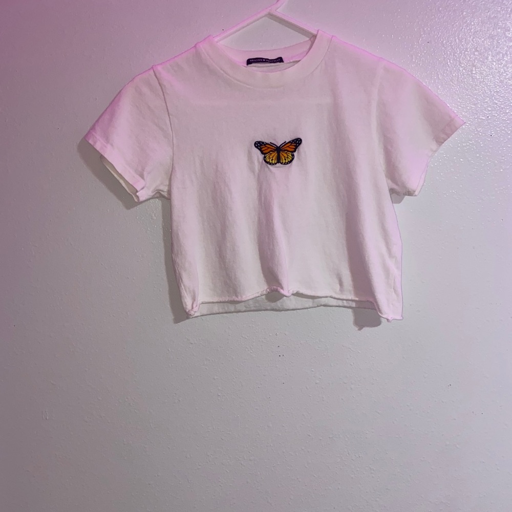 brandy melville butterfly cropped tee